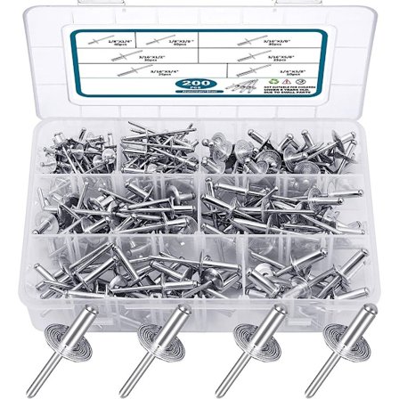 200 stk. blindnagler, sortimentssett, popnagler, aluminiumsnagler