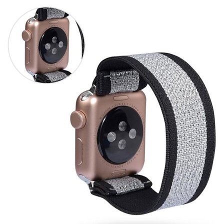 Apple Watch Series 5 / 4 44mm nylon watch band - Black / Grey