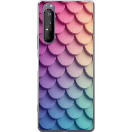 Sony Xperia 1 II Genomskinligt Skal Skaligt pastellmönster med mjuka överlappande former i rosa, lila och blå toner som skapar ett harmoniskt och d
