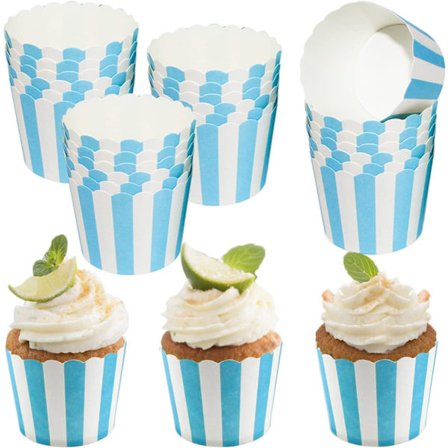 50 stk. blå papir cupcake-muffins til fødselsdagsbryllupsfest