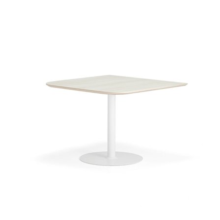 Bord METRIC, rundade hörn, 1000x1000x720 mm, vit/ask