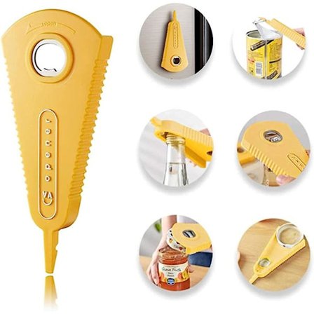 Manuaalinen purkinavaaja 3 in 1 Monitoiminen olutpullonavaaja Tölkinavaaja Keittiötyökalu Magneettinen muotoilu heikoille käsille Iäkkäille ja 