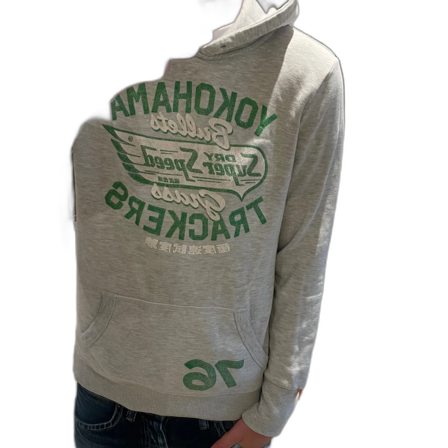 Grå hoodie Superdry med tryck