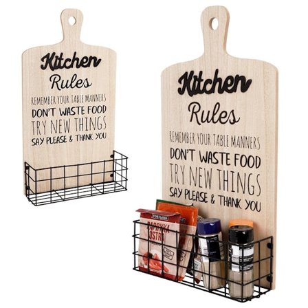 Hängande Skärbräda Kökskorg för Kryddor och Redskap