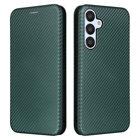 SKALO Samsung A54 5G Carbon Fiber Lompakkokotelo - Vihreä