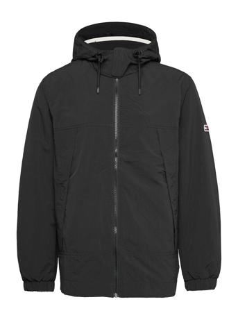 Tjm Essential Hooded Jacket Tunn Jacka Svart Tommy Jeans