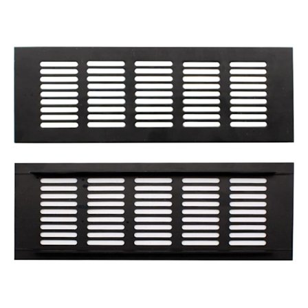 2 stk. ventilationsrist, ventilationsrist i aluminiumslegering, sort rektangulær udluftning kan bruges til skabe, skoskabe, portaler