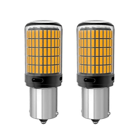 2kpl BA15S P21W BAU15S PY21W 1157 BAY15D P21/5W W21W T25 Etu- ja takavilkku Polttimo Canbus Led Oranssi Keltainen 4014 Piirisarja 150SMD