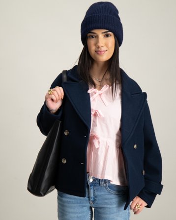 RYVLS Stockholm Peacoat Niebieski Kurtki Dziewczyna - Kids Brand Store