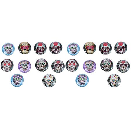 20 stk Halloween-skallemagneter til kjøleskap, magnetiske klistremerker til hjemmedekorasjon med blandede mønstre