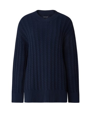 Lexington Athena Cable Knit Sweater, Dark Blue