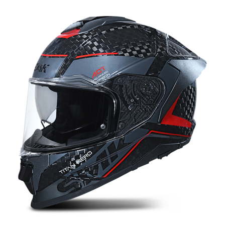 SMK Titan Full Face Helmet Grey/Red M