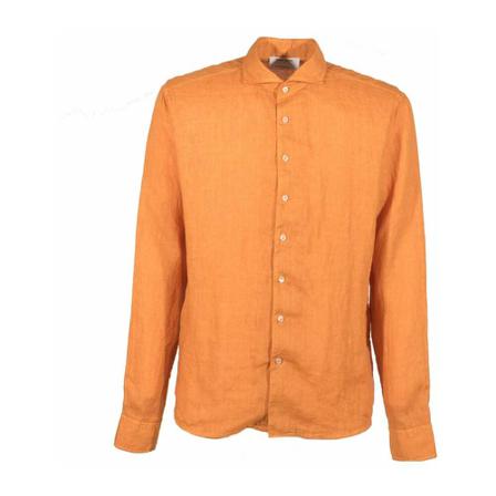 Gran Sasso Pumpkin linen shirt Orange, Herre Skjorter, Størrelse: 2XL