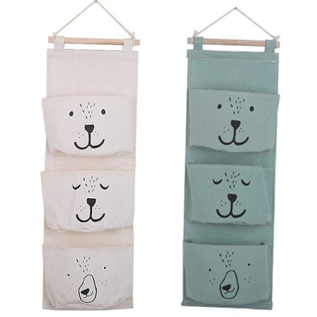 2 kpl riippuva säilytyspussi, puuvillainen seinään asennettava vaatekaappi, seinätaskut seinäjärjestäjä 3 taskulla kotiin kylpyhuoneeseen, 