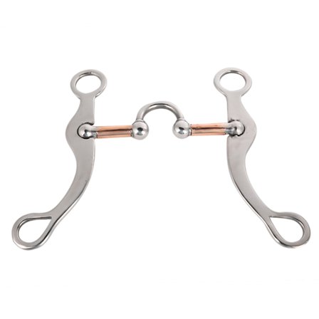 Tykt løst munnstykke med rulle i rustfritt stål for hester