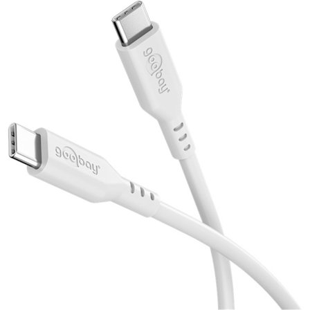 USB-C -silikonikaapeli, 1,5 m, valkoinen