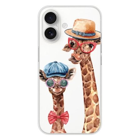 Siliconfodral - Kompatibel med Apple iPhone 16 - roligt design av giraff