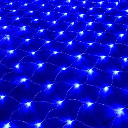 Blå LED Net Lys, 192 LED Net Lys 3M X 2M 8 Vandtæt Én