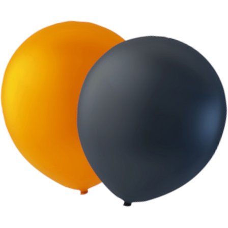 Orange och Svarta Ballonger 24-pack - Ballonger Orange Svart Halloween Halloweenballonger Födelsedag Kalas Heliumballonger