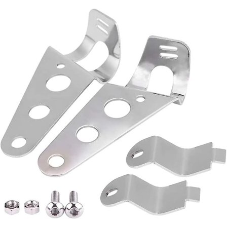 Sykkelbraketter Fork Racer, 2 stk Motorsykkel Frontlykt Monteringsbraketter Fork Racer 28mm-34mm Passform (sølv)