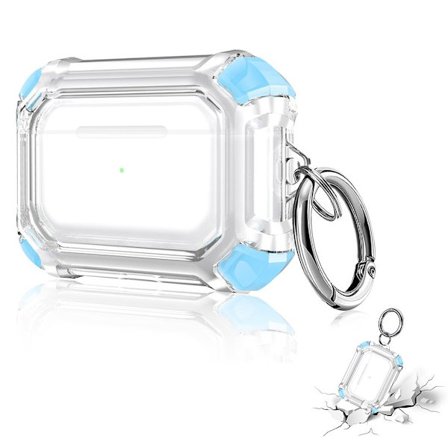 AirPods Pro färgkantstil genomskinligt TPU-fodral - Himmelsblå