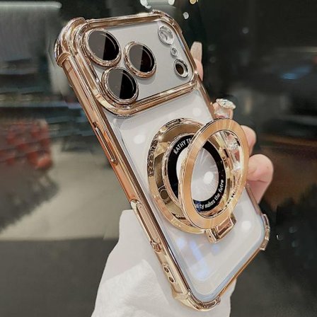 Magneettinen läpinäkyvä akryylinen suojakotelo iPhone 11/12/13/14/15/16/17 Pro Max Plus Air - Yhteensopiva langattoman latauksen kanssa, iskunkestävä 