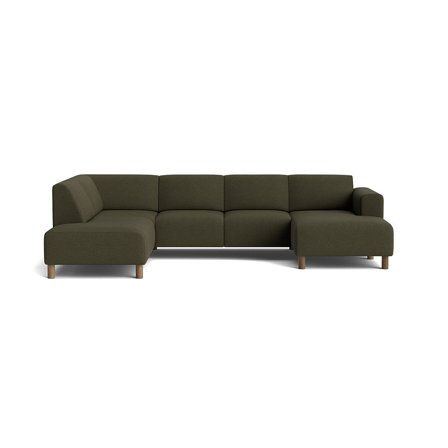 Toledo U-sofa, højrevendt - Loop Grøn - 302x205x78 - Sofa, u-sofa