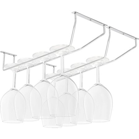 Kromattu teräksinen ripustettava lasiteline - 27*21,7*5cm Ripustettava jalallinen lasiteline