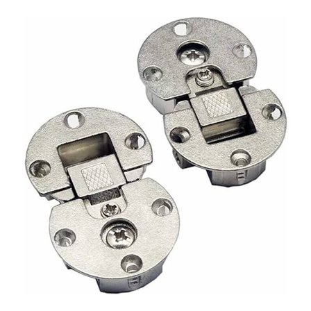 2-pak 90 graders justerbart skjult foldehængsel - halvrundt bordhængsel - rundt træfoldehængsel