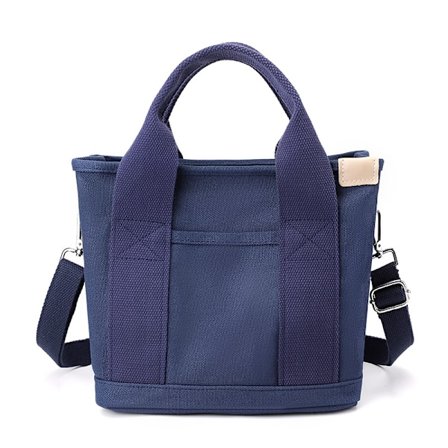 Dam Canvas Tote Bag Multi-Pocket Tote Bag och axelväska med dragkedja Crossbody Bag Lämplig för skola Shopping Resor Arbete Daglig användning (Mörk 