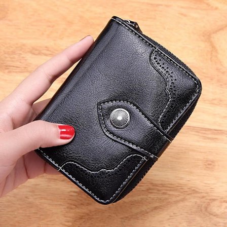 Lille Møntpung Kortholder SORT