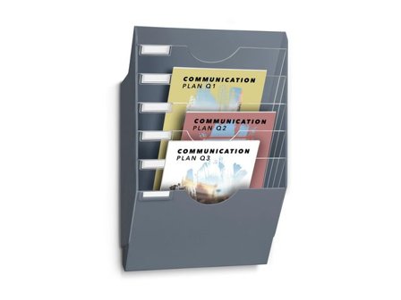 CEP Blankettfack för vägg Mineral 5-fack grå - Lyreco - Kontorsmaterial - Till skrivbordet - Blankettfack och Boxar