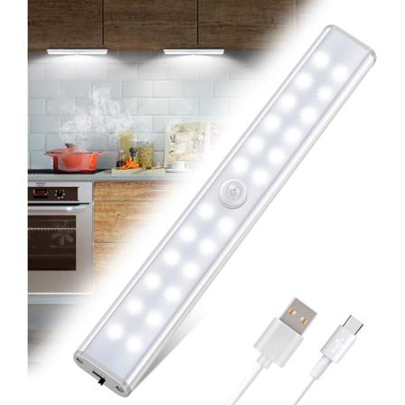 24 LED:n kaappivalaistus, langaton, USB-ladattava, magneettinen, liikeanturilla