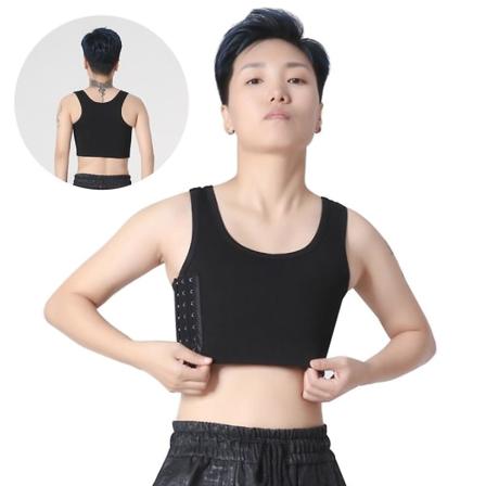 Tomboy Lesbisk Andas bröstbindare Kort korsettväst BH Linne - M