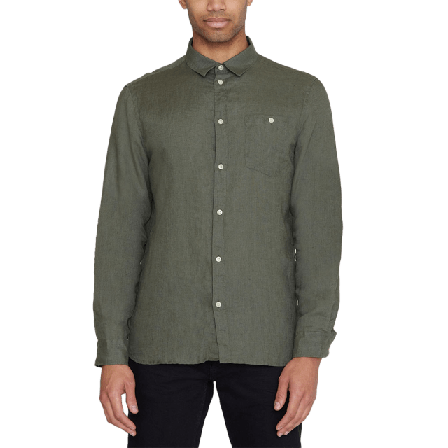 Knowledge Cotton Apparel Regular linen shirt Skjortor Herr Grön L