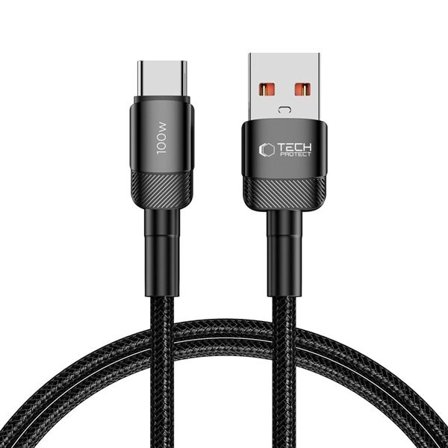 Tech-Protect UltraBoost Evo USB-C / USB-A-kabel 100W 5A 1m - sort