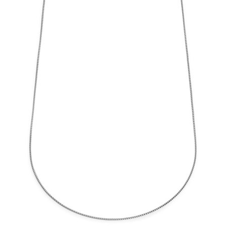 Essentials | 1 mm Silver-Tone Curved Box Chain Necklace for Men - Chain necklaces