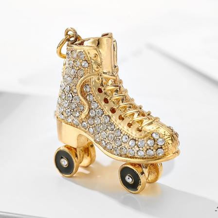 Isskridskor Nyckelringar för Kvinnor Bling Nyckelring för Flickväska White