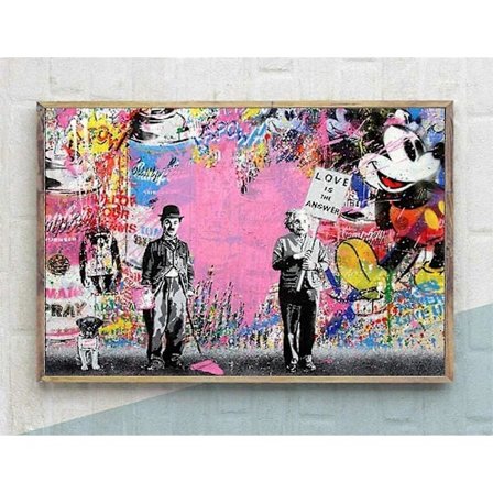Intellektuelle leker Banksy Puslespill, Tre Graffiti Kunst Puslespill, 300/500/1000 Brikker Einstein Chaplin Kunstbilder Puslespill, Abstrakt Kreativt