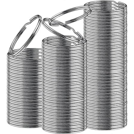 Nøkkelring 32 mm 40 stk. Nikkelbelagt Delt Nøkkelring Sølv Stål Rundkantet Sirkulær Nøkkelring Klips For Bil Hjem Nøkler Organisering, Kunst & 