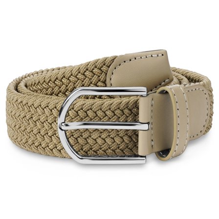Beige Elastisk Sttrikket Kanvasbelte for menn - Elastiske Belter
