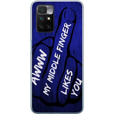 Kompatibelt Mobildeksel til Xiaomi Redmi 10 Mørk typografisk illustrasjon med hjerteform og budskap om vennskap mot dyp blå tretekstur