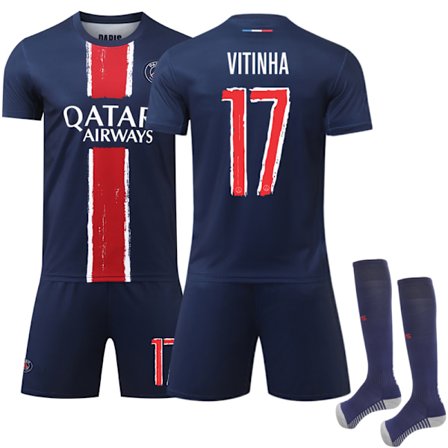 2024-2025 Paris Saint-Germain Champions League Vinnarutgåva Fotbollströja med Strumpor