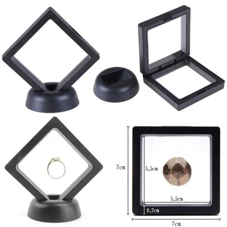10 kpl 70*70mm musta 3D kelluva korujen kolikon näyttökehys - Perfet Black One Size