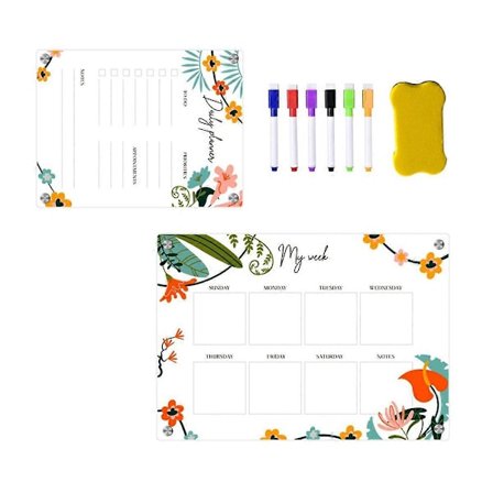 Magnetisk Akryl Veckoplanerare Kalender Memotavla för Kylskåp - Raderbar Skrift