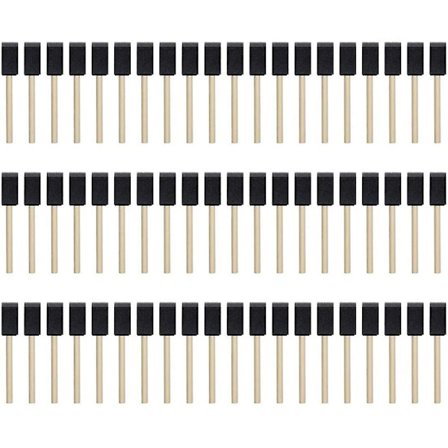 100 stk Skumkost, Svamp Trehåndtak Malerkost, Skummalerkoster, 1 tomme Skumkost Malingsett F