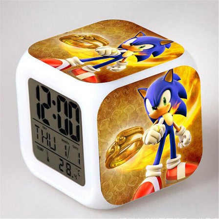 Sonic Kids Elektrisk Digital Led Fargerik Fargeskiftende Vekkerklokke Bursdagsgave DB