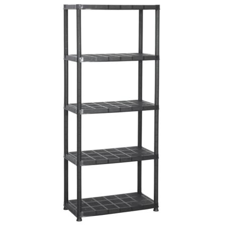 Vidaxl Förvaringshylla 5 Hyllor Svart 71x38x170 Cm Plast Svart