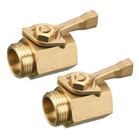 2 st 3/4 Hexagonal envägskulventil Trädgårdsfäste med På-Av Ventil Envägskulventil Alla Koppar Mässingsfästen Banmo