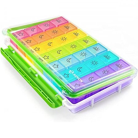 Pilleesker 7 dager 4 ganger om dagen Stor bærbar reise pilleeske arrangør Wi